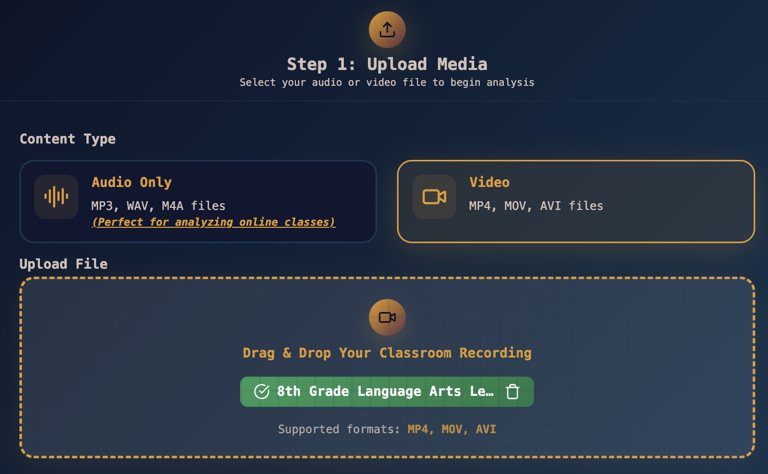 Upload your lesson recording